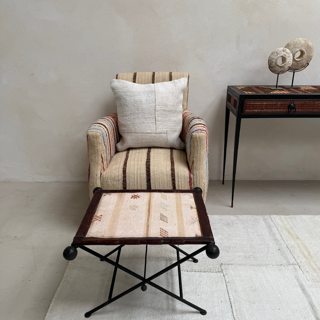 Antique Nomadic Textile Footstool