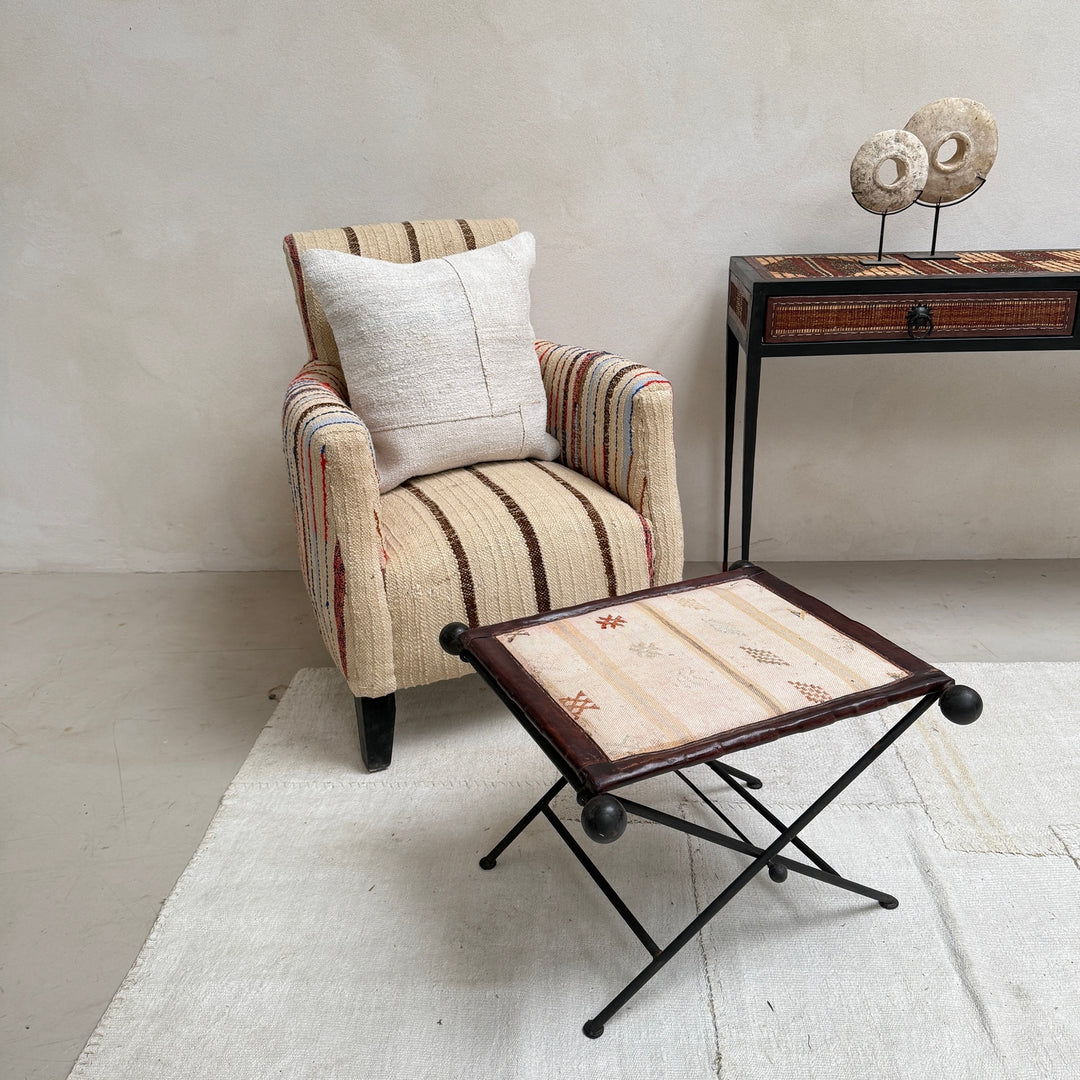 Antique Nomadic Textile Footstool