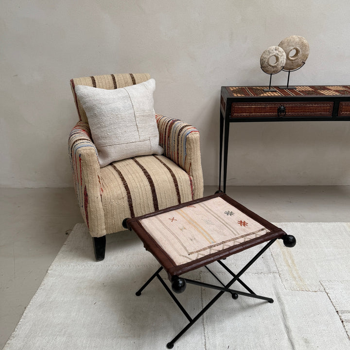 Antique Nomadic Textile Footstool