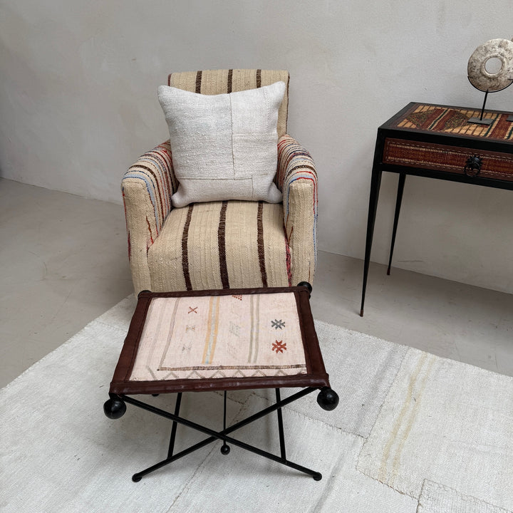 Antique Nomadic Textile Footstool