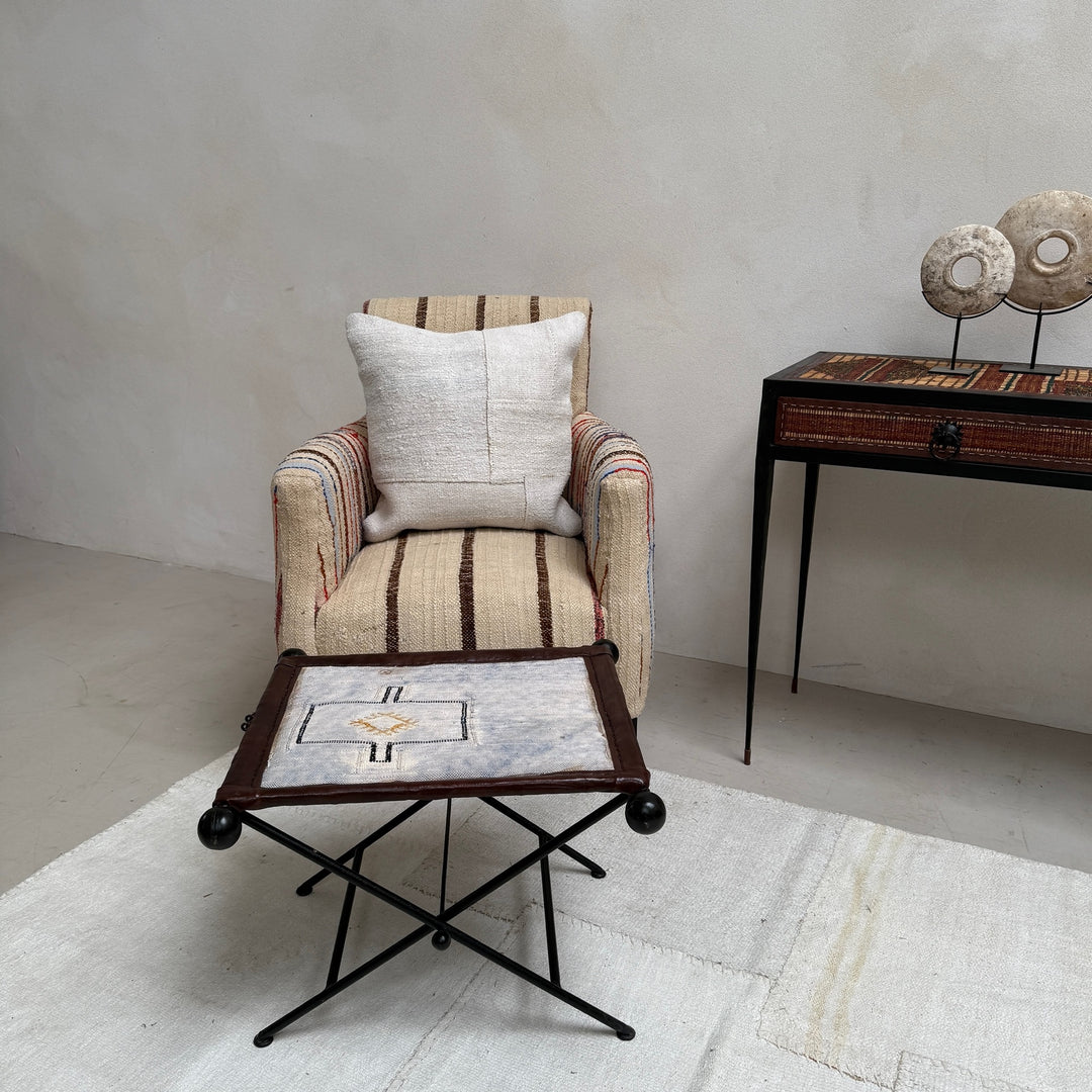 Antique Nomadic Textile Footstool