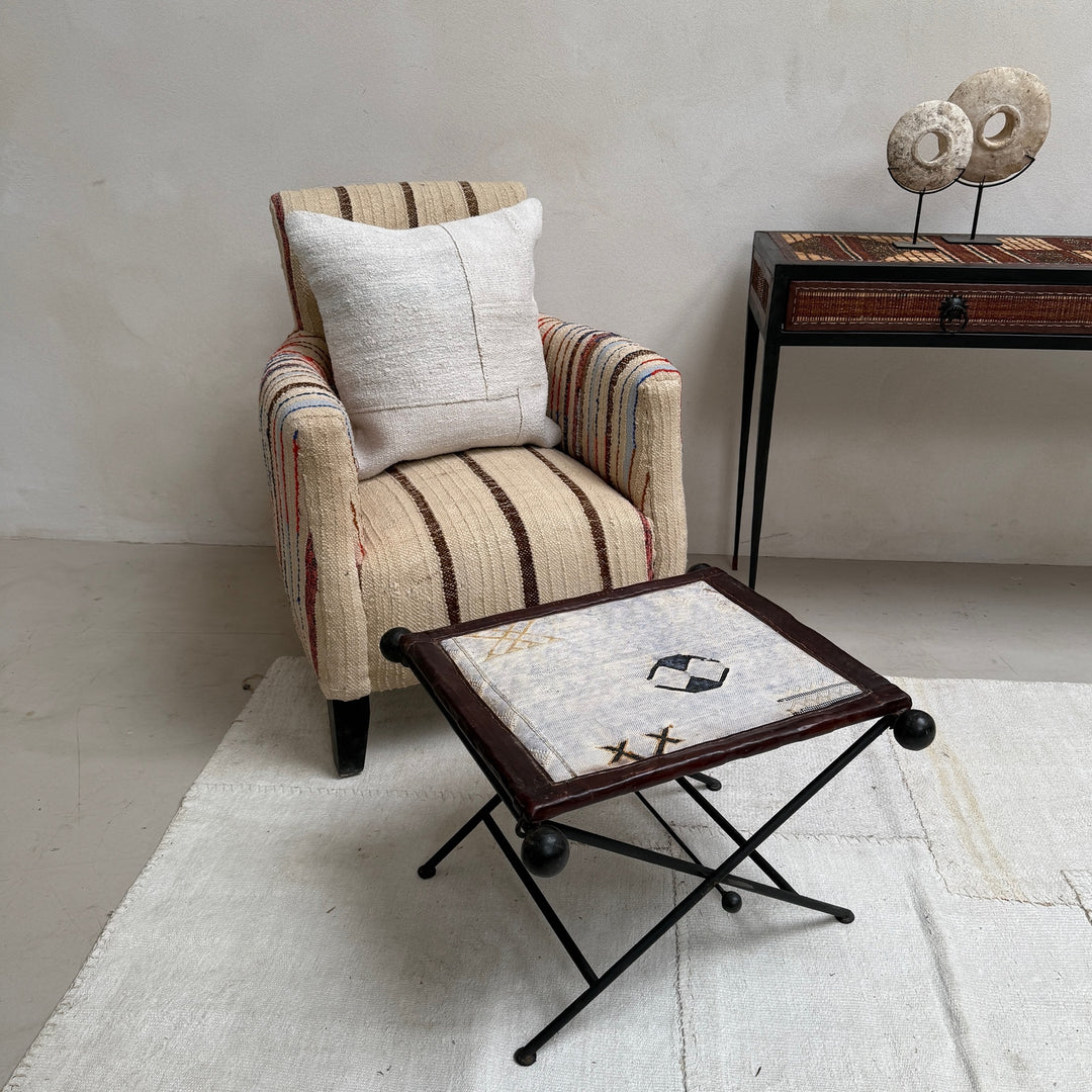 Antique Nomadic Textile Footstool