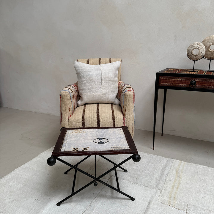 Antique Nomadic Textile Footstool