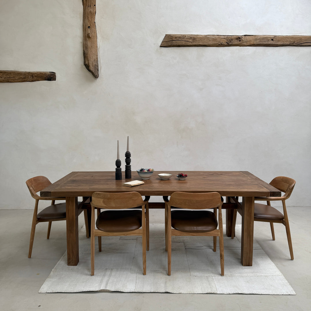 Natural Dining Chair Leather Seat | Hoxton