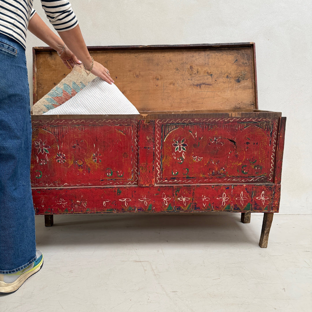 Hand-Painted Antique Marriage Chest | Zandi