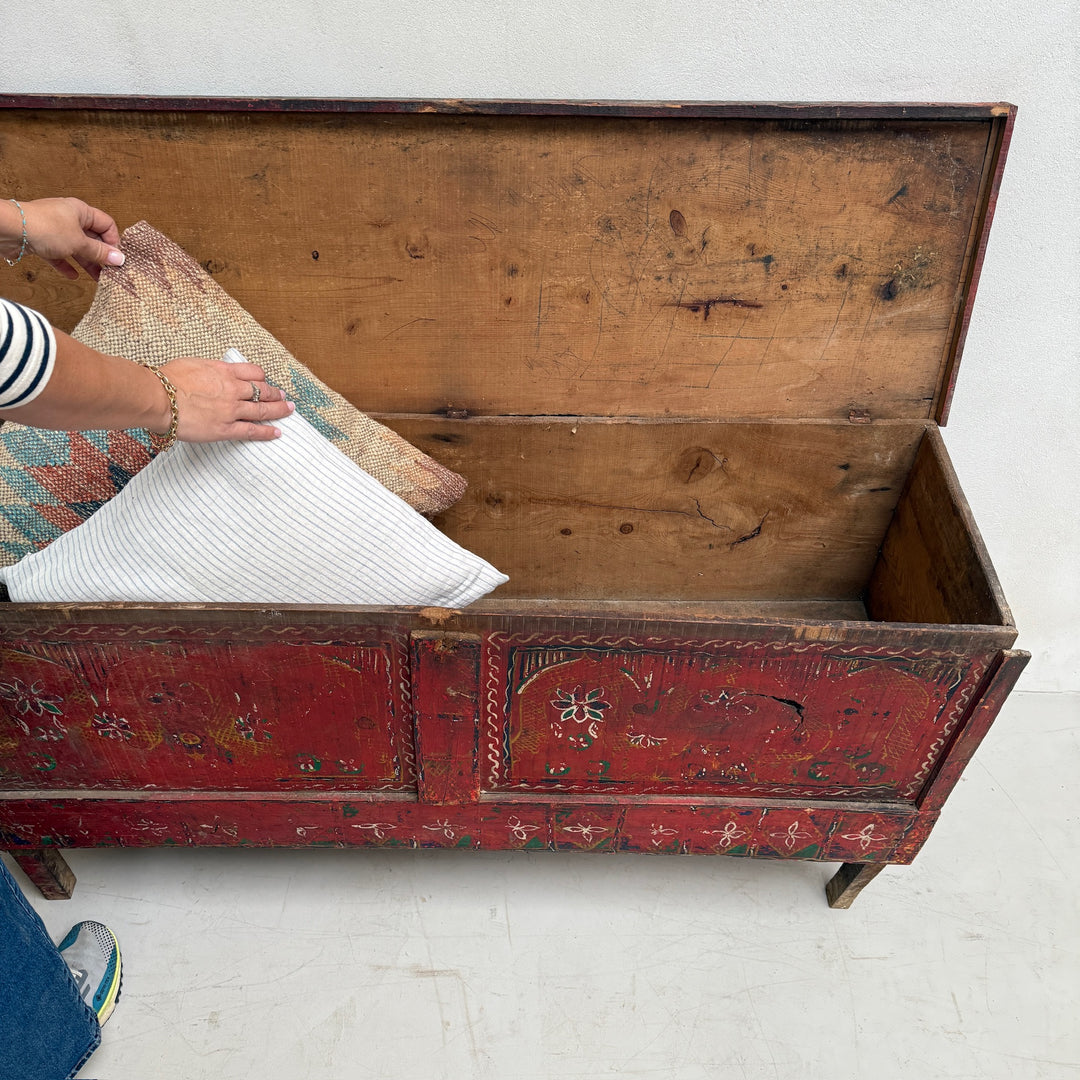 Hand-Painted Antique Marriage Chest | Zandi