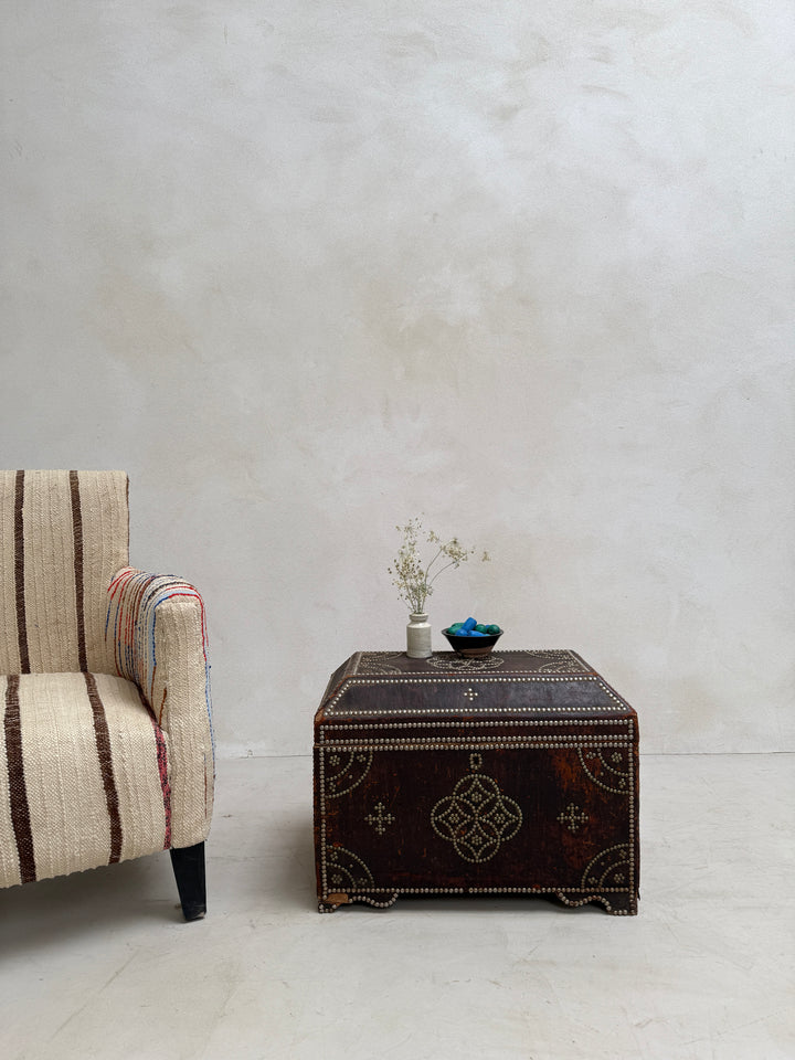 Vintage Studded Leather Trunk | Zola