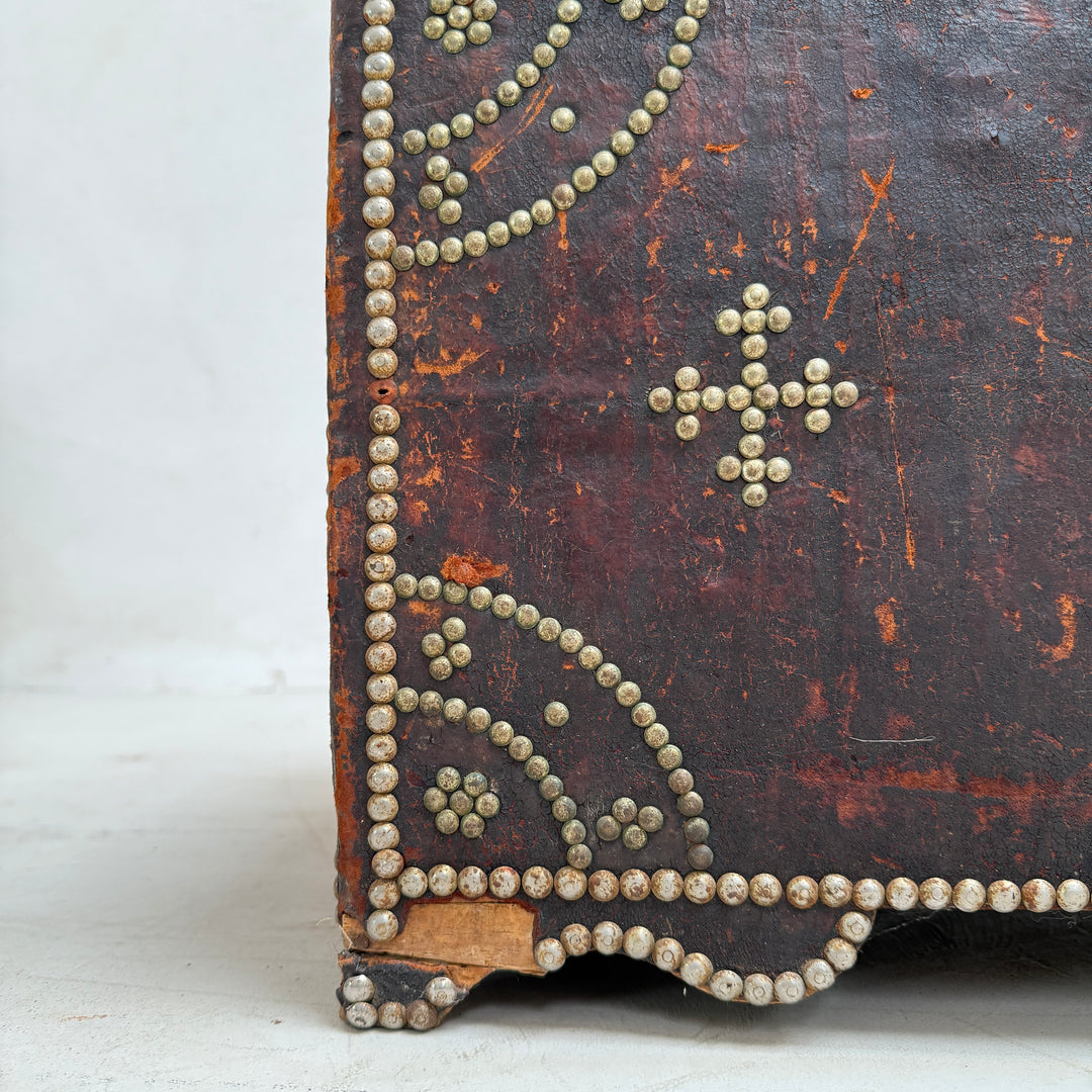 Vintage Studded Leather Trunk | Zola