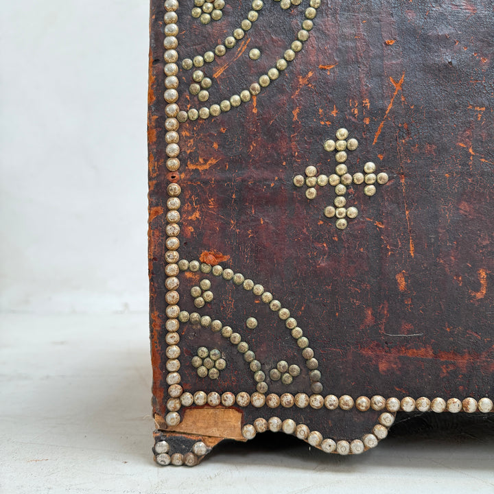 Vintage Studded Leather Trunk | Zola