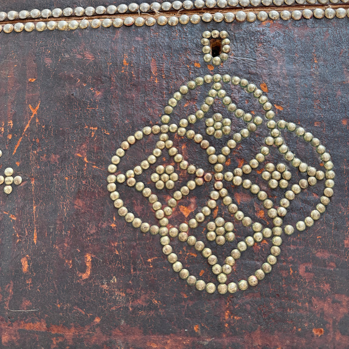 Vintage Studded Leather Trunk | Zola