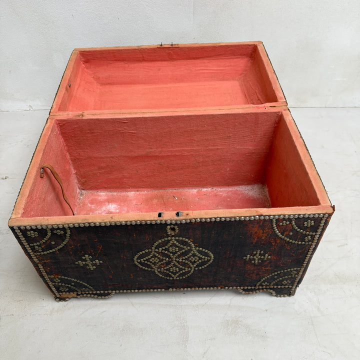 Vintage Studded Leather Trunk | Zola