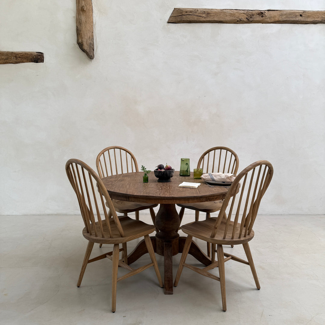 York Reclaimed Teak Round Dining Table | Solid Salvaged Teak