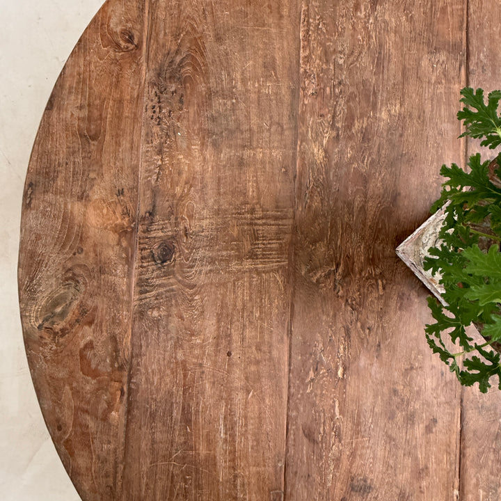 York Reclaimed Teak Round Dining Table | Solid Salvaged Teak