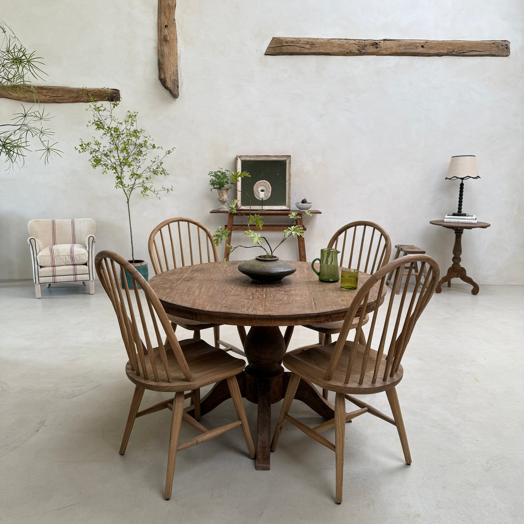 York Reclaimed Teak Round Dining Table | Solid Salvaged Teak