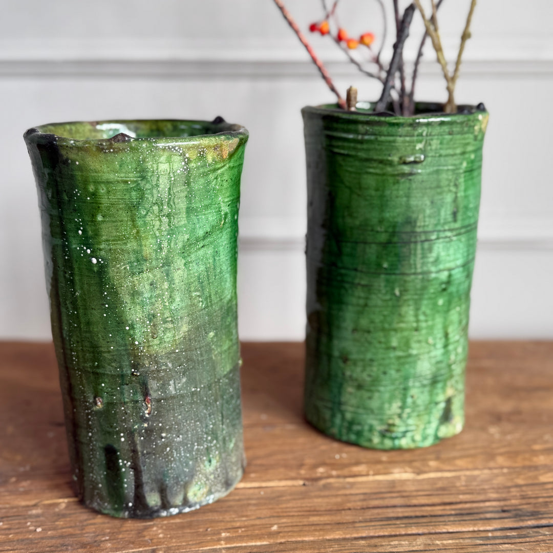 Moroccan Tamegroute Glaze Pottery Vase