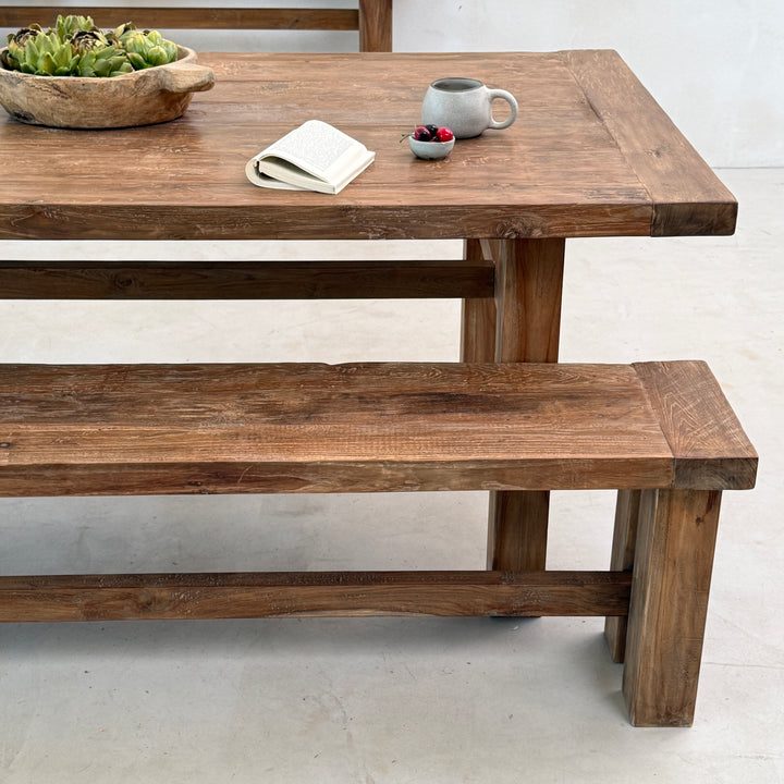Reclaimed dark wood dining Table Henley 220cm x 100cm