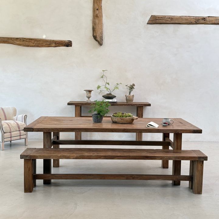 Reclaimed dark wood dining Table Henley 220cm x 100cm