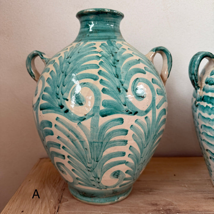 Moroccan large Fez vase with floral motif