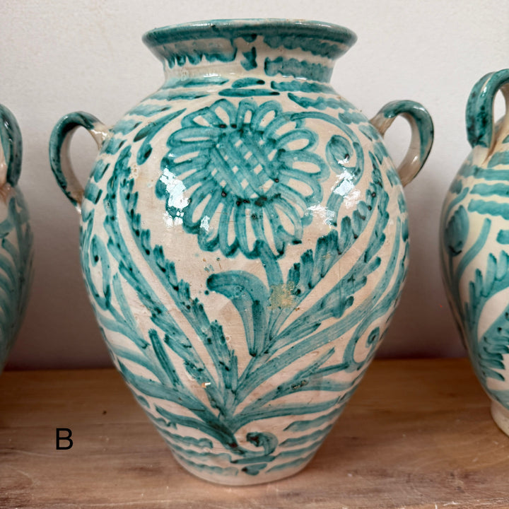 Moroccan large Fez vase with floral motif