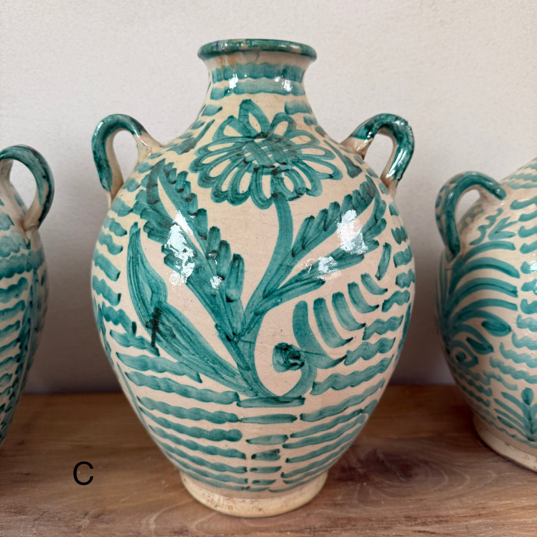 Moroccan large Fez vase with floral motif
