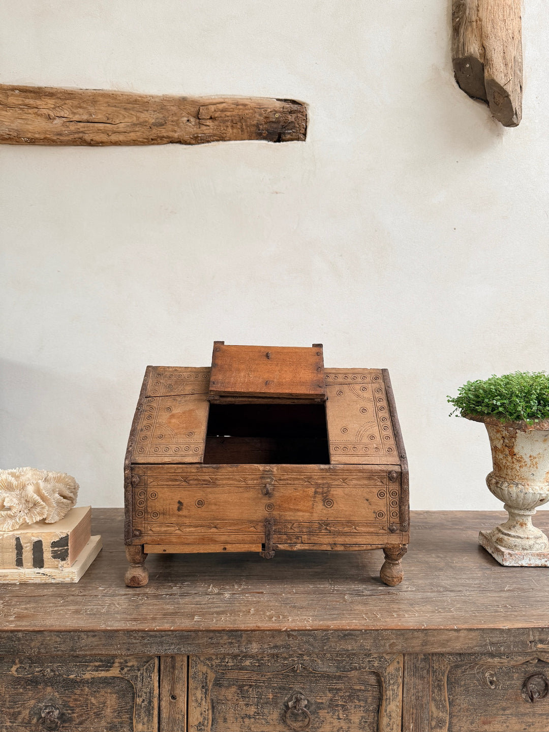 Anique Indian Hand carved Dowry Chest | Aisha