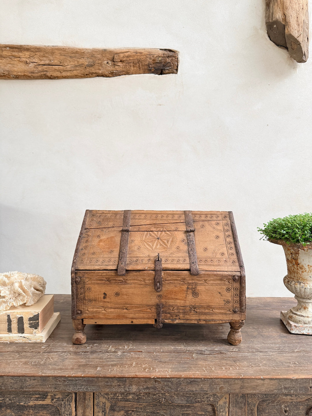 Anique Indian Hand carved Dowry Chest | Aisha
