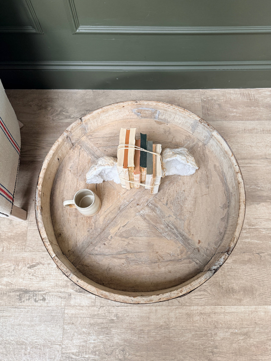 Antique Carved Round Chakki Coffee Table | Noah