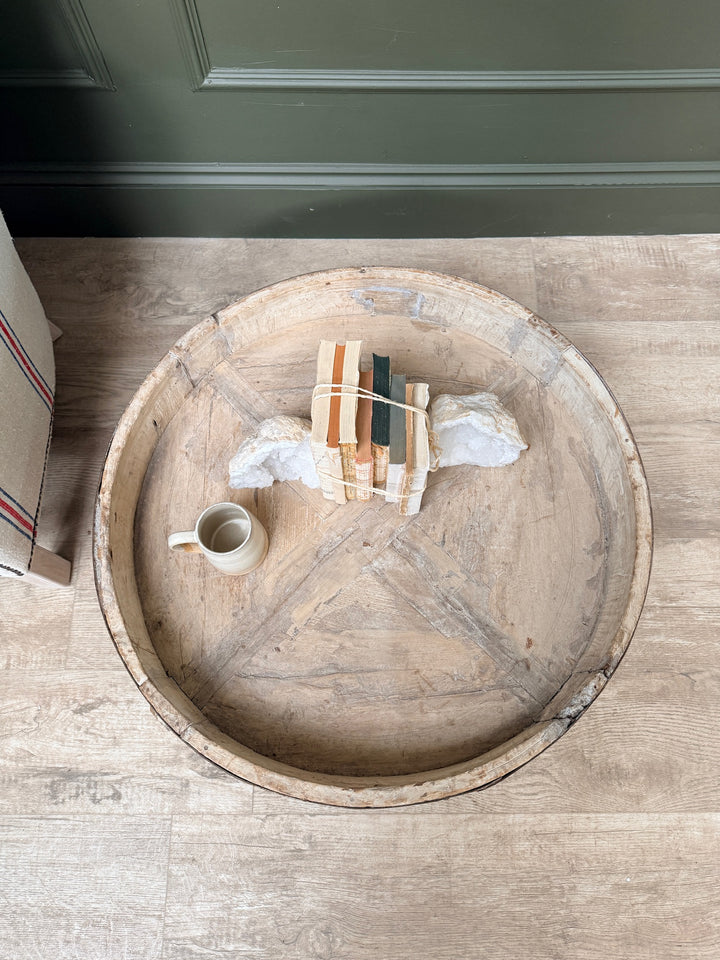 Antique Carved Round Chakki Coffee Table | Noah