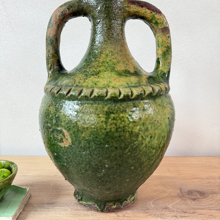 Vintage Moroccan decorative green vase