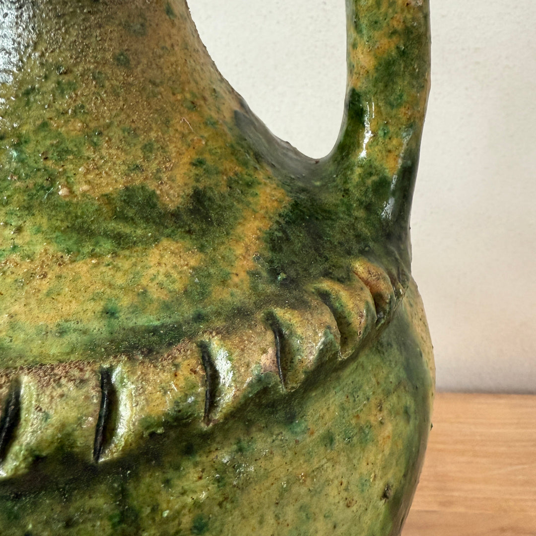 Vintage Moroccan decorative green vase