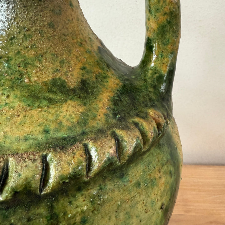 Vintage Moroccan decorative green vase