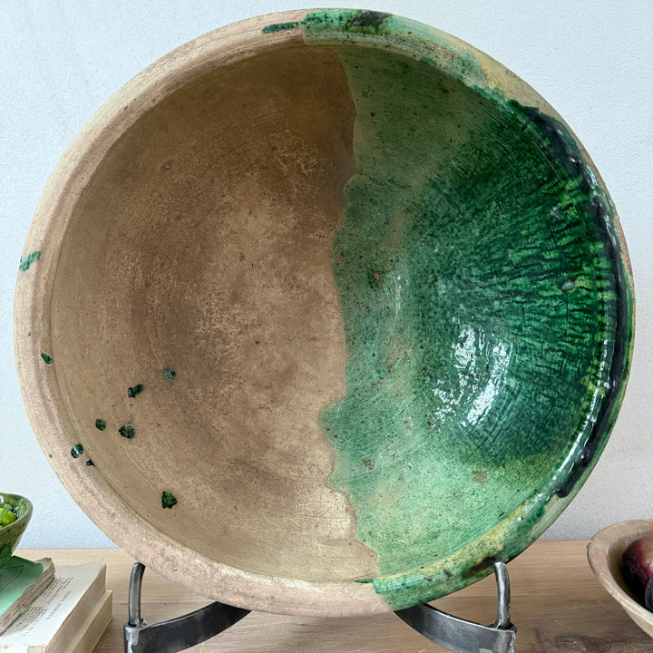 Half glazed decorative Moroccan bowl | XL