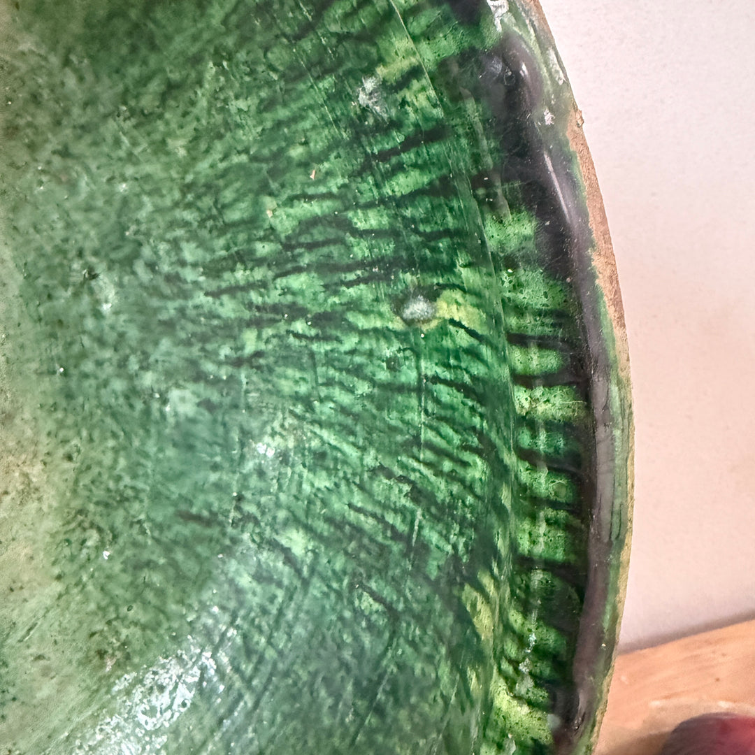 Half glazed decorative Moroccan bowl | XL