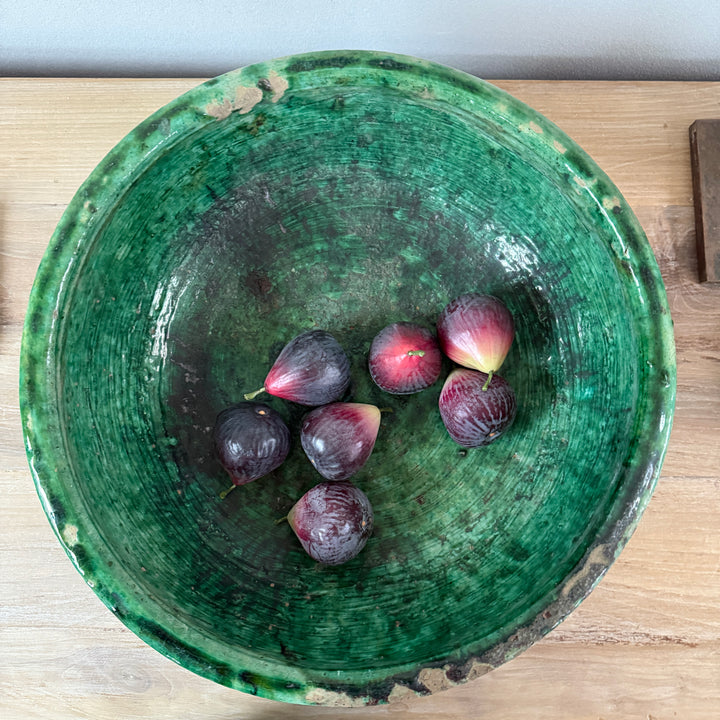 Green decorative Moroccan bowl | XL