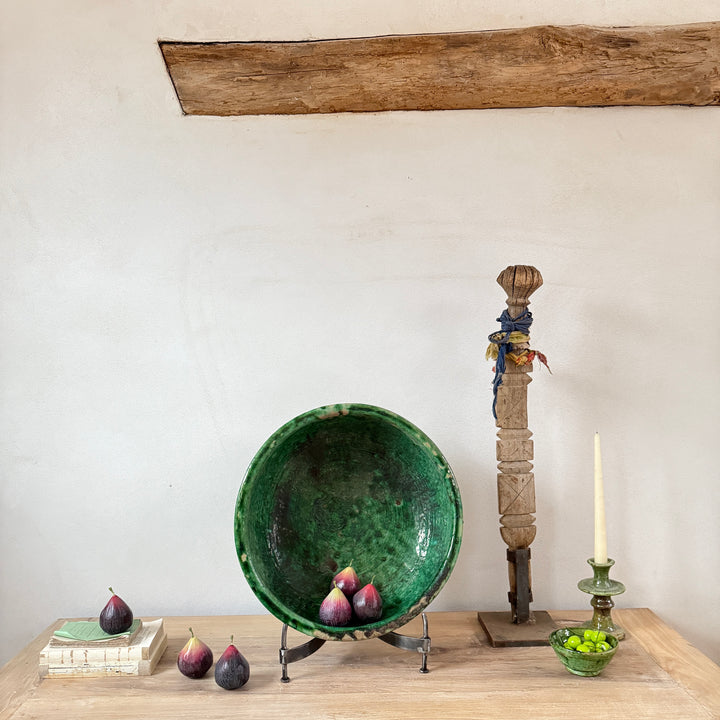 Green decorative Moroccan bowl | XL
