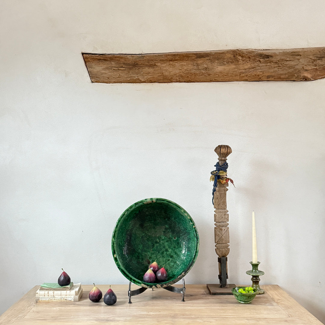 Green decorative Moroccan bowl | XL