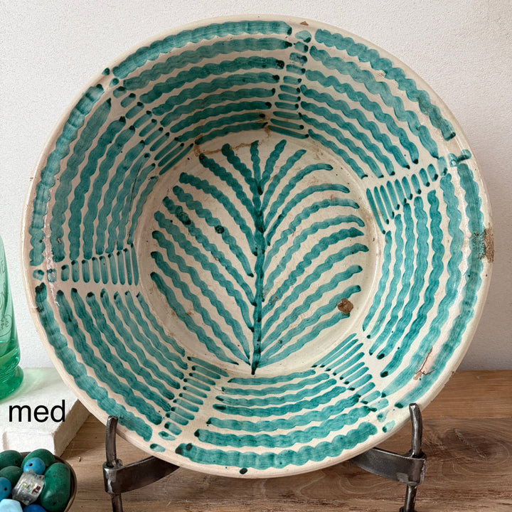 Vintage turquiose embelished bowl from Fez