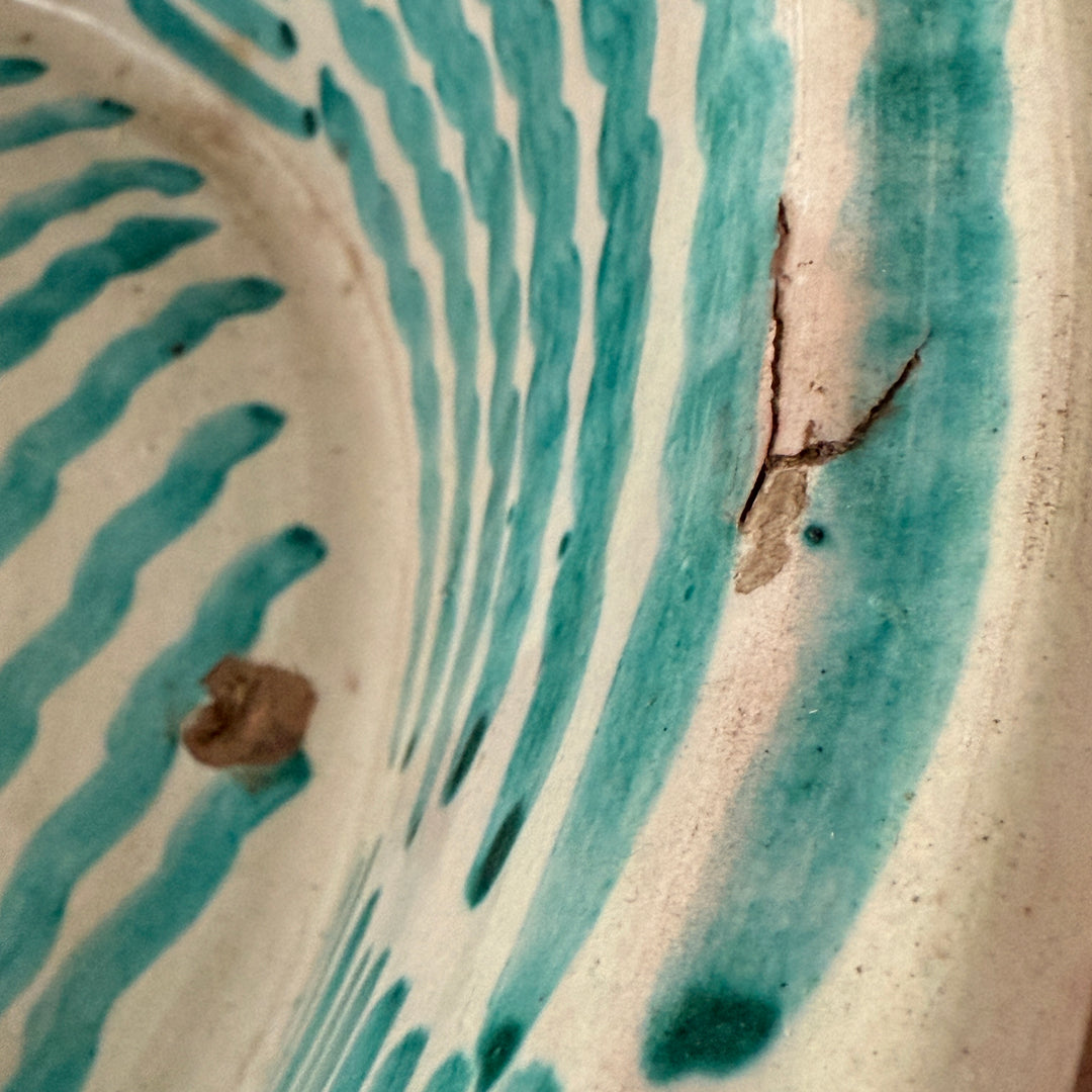 Vintage turquiose embelished bowl from Fez