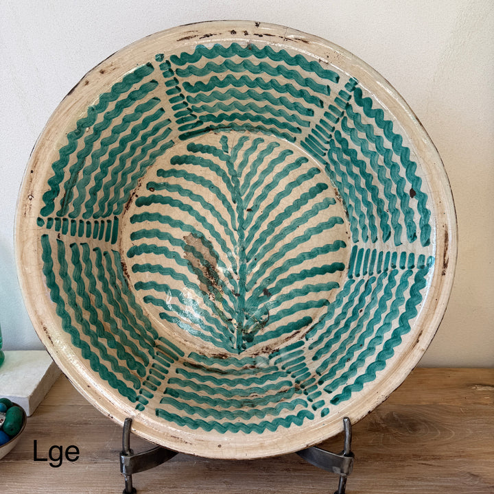 Vintage turquiose embelished bowl from Fez