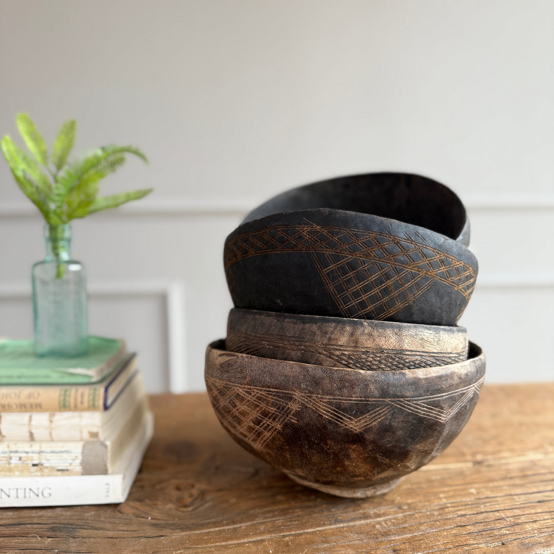 Etched Antique Moroccan bowl small