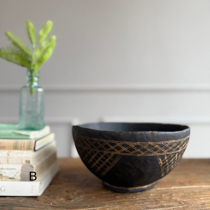 Etched Antique Moroccan bowl small