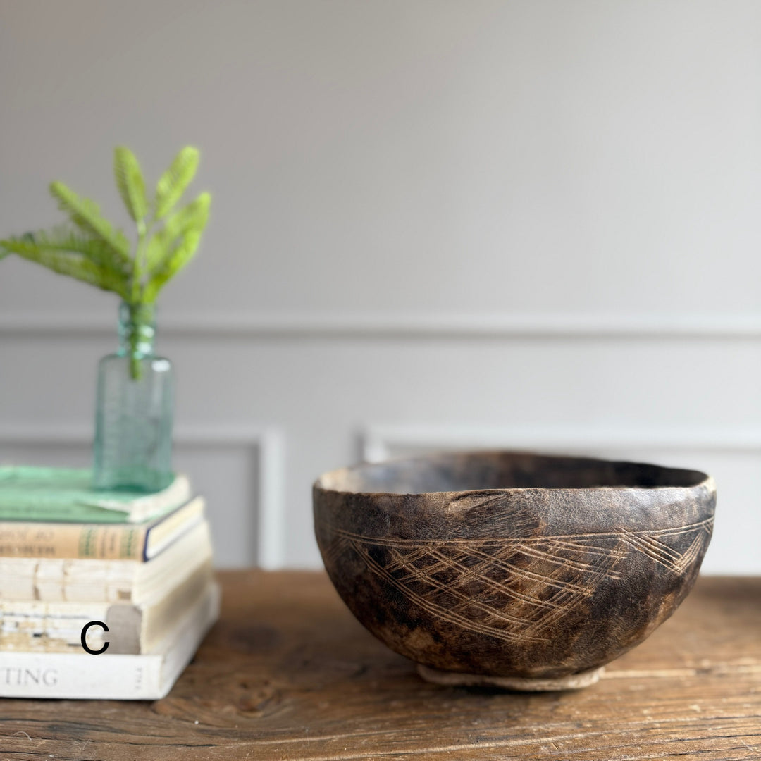 Etched Antique Moroccan bowl small