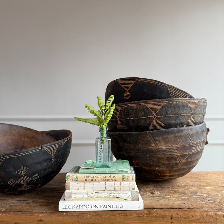 Etched Antique Moroccan bowl large