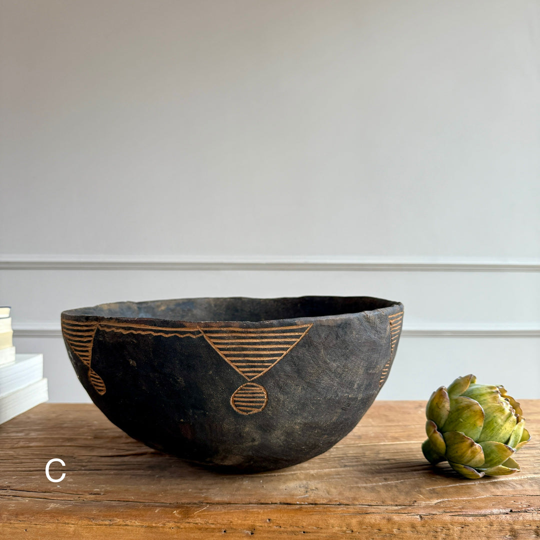 Etched Antique Moroccan bowl large