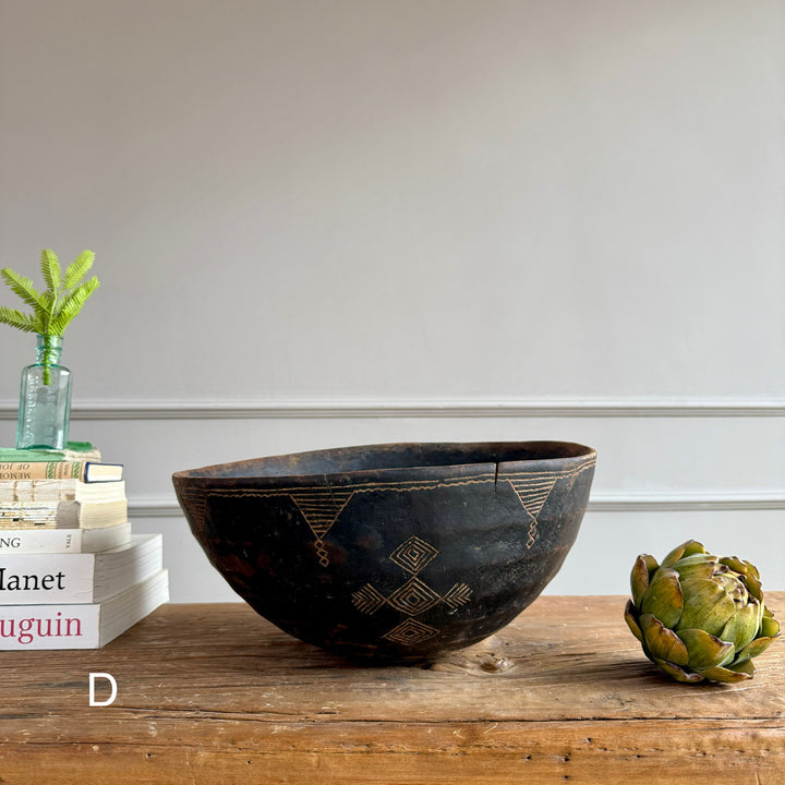 Etched Antique Moroccan bowl large