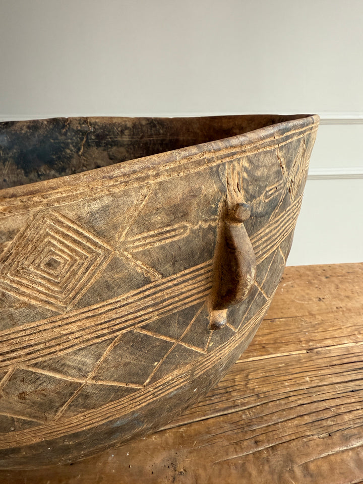 Etched Antique Moroccan bowl extra large