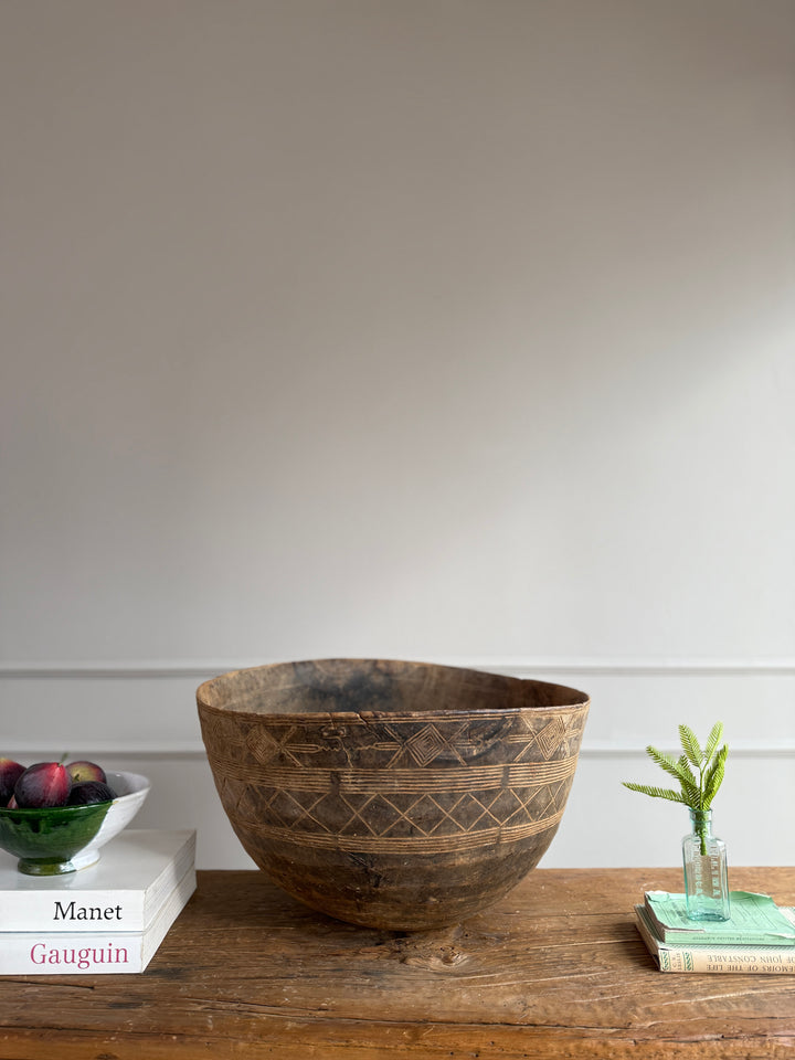 Etched Antique Moroccan bowl extra large
