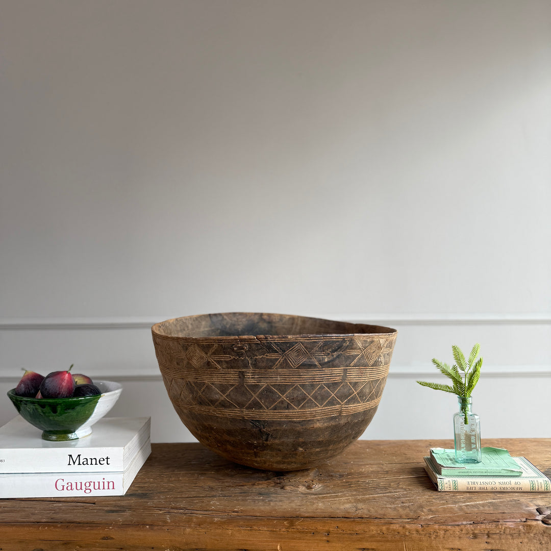 Etched Antique Moroccan bowl extra large