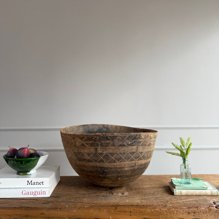Etched Antique Moroccan bowl extra large