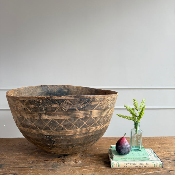 Etched Antique Moroccan bowl extra large